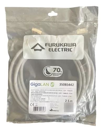 Patch Cord Furukawa Gigalan Blindado Cinza Cat6a 2 5m Parcelamento