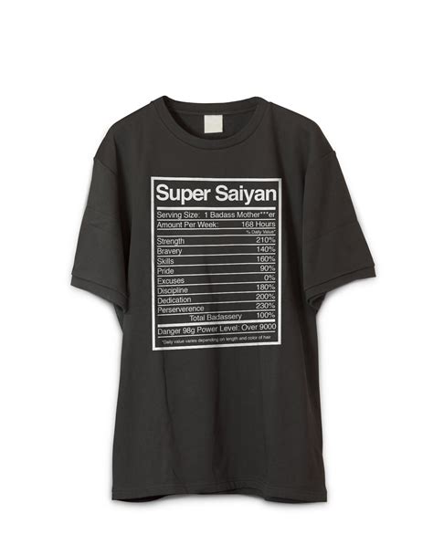 Saiyan Nutrition Label Funny Anime T-shirt - Etsy