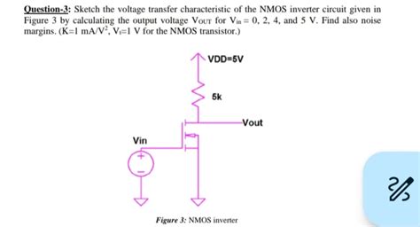 Solved Question 3 Sketch The Voltage Transfer Chegg