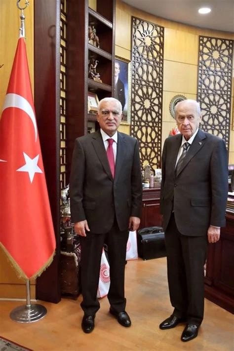 MHP lideri Bahçeli ile Türkmeneli Partisi Genel Başkanı Sarıkahya