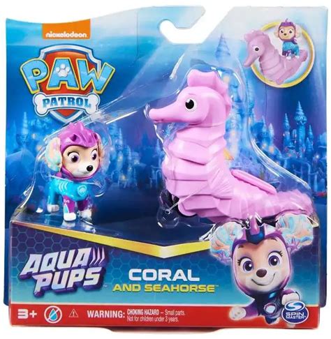 Paw Patrol Aqua Pups Coral Seahorse Figure Set Spin Master - ToyWiz