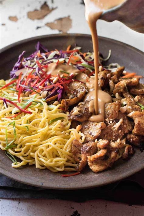 Satay Chicken Noodle Salad RecipeTin Eats