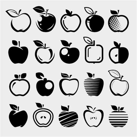 Premium Vector Apple Set Collection Icons Apple Vector