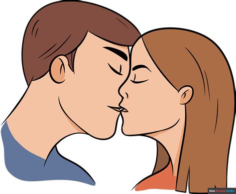 How To Draw A Cartoon Couple Kissing