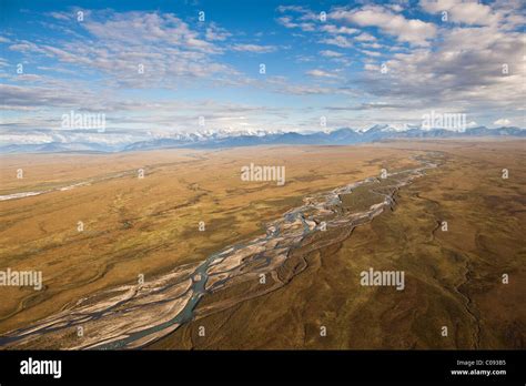 Aerial View Of The Okpilak River In The Coastal Plain Of The Arctic