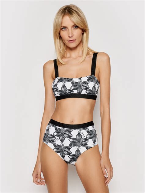 KARL LAGERFELD Góra od bikini KL21WTP15 Czarny Modivo pl