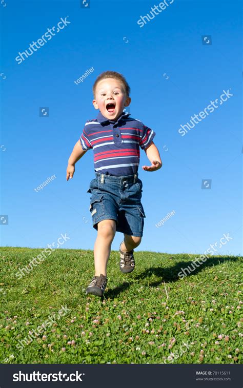 Running And Screaming Boy Stock Photo 70115611 Shutterstock