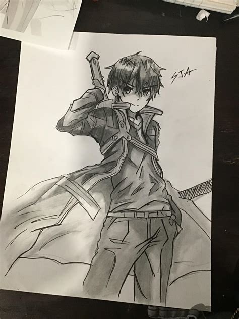 Sword Art Online Kirito Drawing