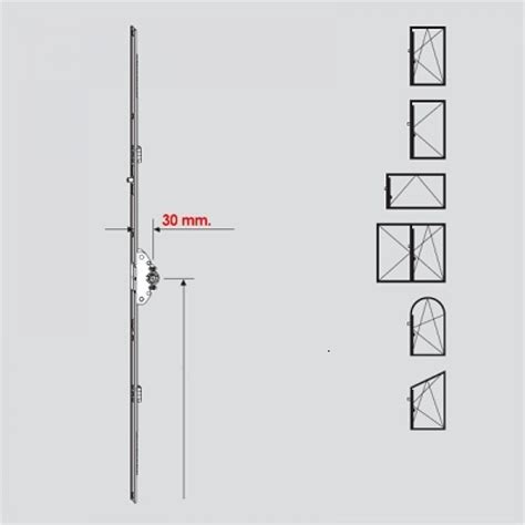 Roto NT Çift Aç. İspanyolet - Kol Yeri Ortada 30 mm 1201-1600 ...