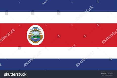 National Costa Rica Flag Official Colors Stock Vector (Royalty Free ...