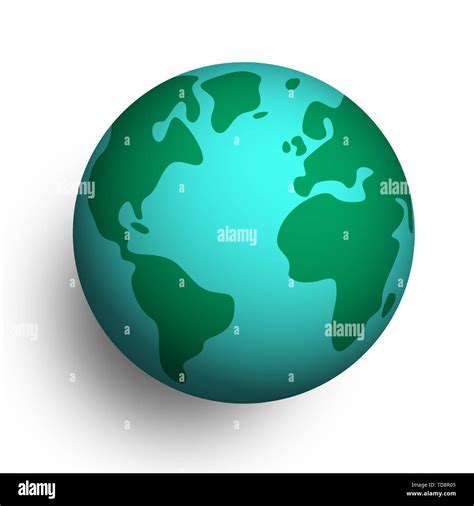 D Earth Planet On White Isolated Background Globe With America