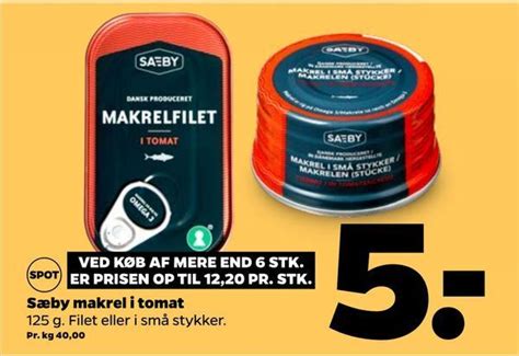 Sæby makrel i tomat tilbud hos Netto