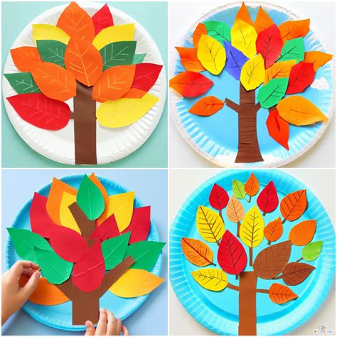 How To Make A Paper Plate Autumn Tree Craft Easy Arty Crafty Kids