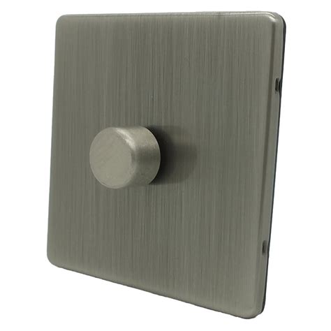 Screwless Brushed Chrome Satin Steel Plug Sockets Light Switches