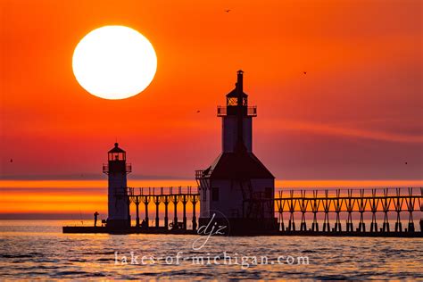 St Joseph North Pier Inner And Outer Lighthouses Dan J Zeeff