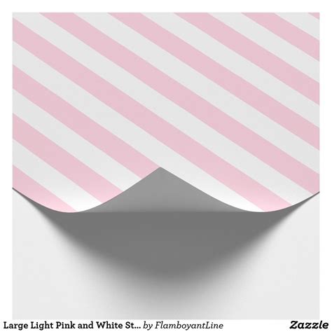 Large Light Pink And White Stripes Wrapping Paper White Wrapping Paper