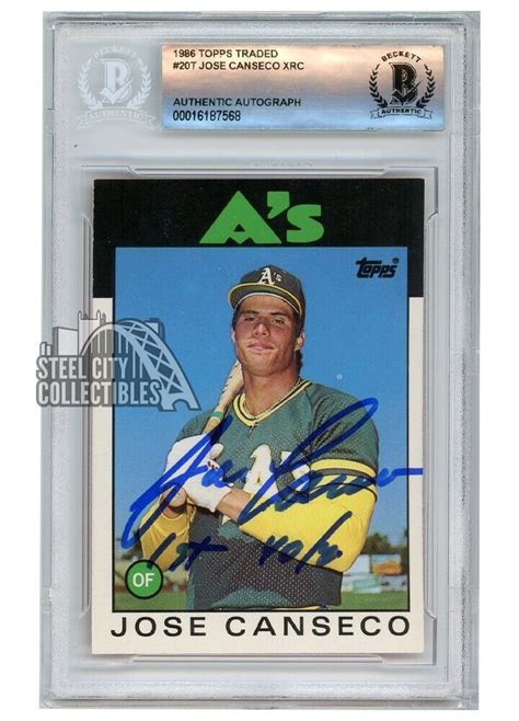 Jose Canseco Topps Traded Xrc St Autograph Rookie Card