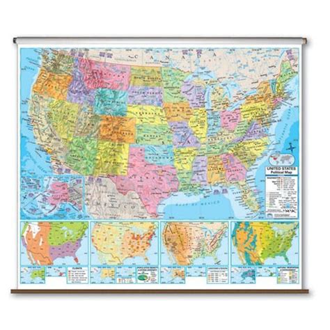 Universal Map 27906 Us Advanced Political Wall Map Backboard Walmart Canada