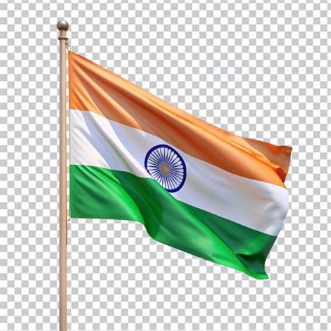 Indian Flag On Transparent Background Premium AI Generated PSD