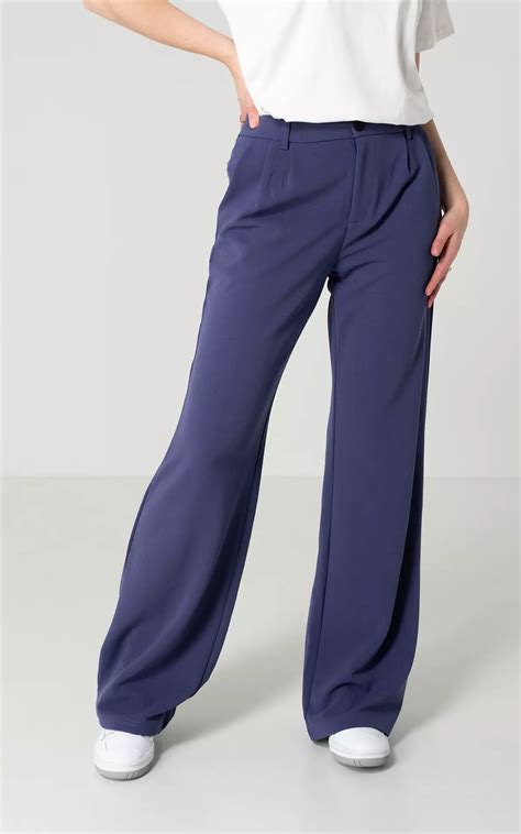 Basic Wide Leg Broek Blauw Guts Gusto GUTSGUSTO