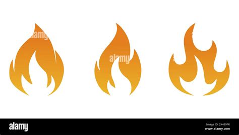 Fire Flames Icon Set Logo Design On The White Background Vector