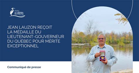 Jean Lauzon Reçoit La Médaille Du Lieutenant Gouverneur Pour Mérite