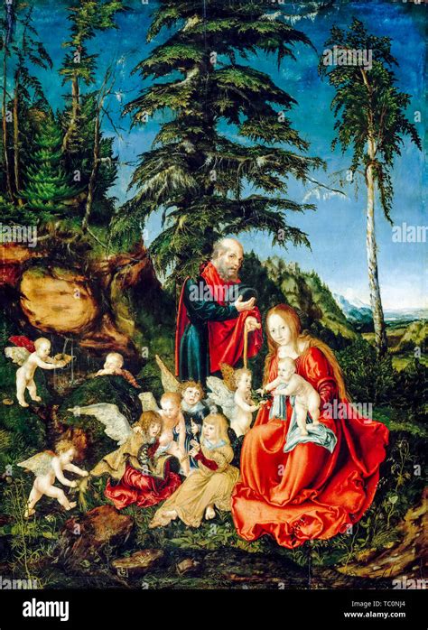 Lucas Cranach l ancien le repos pendant la fuite en Égypte peinture