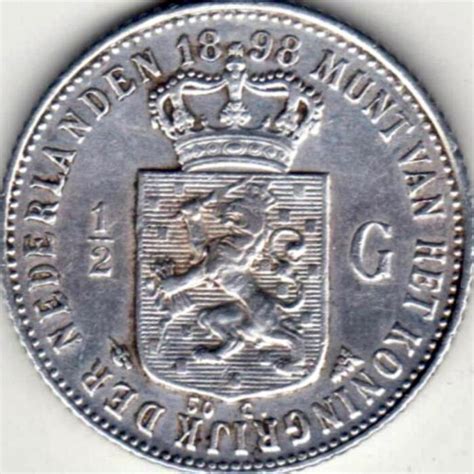 Nederland Wilhelmina 1890 1948 1 2 Gulden 1898 Catawiki