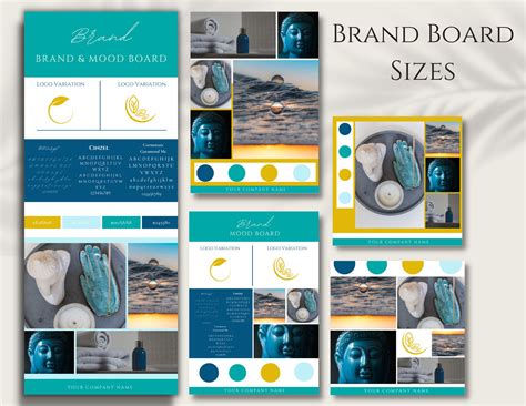 Brand Board Template Mood Board Branding Kit Brand Style Board Branding ...