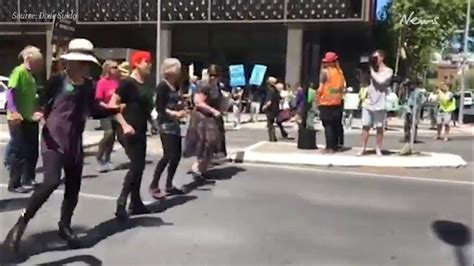 Adelaide Extinction Rebellion Do Nutbush On Flinders St Au