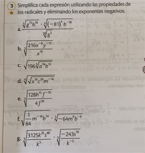 Solved 3 Simplifica cada expresión utilizando las propiedades de los