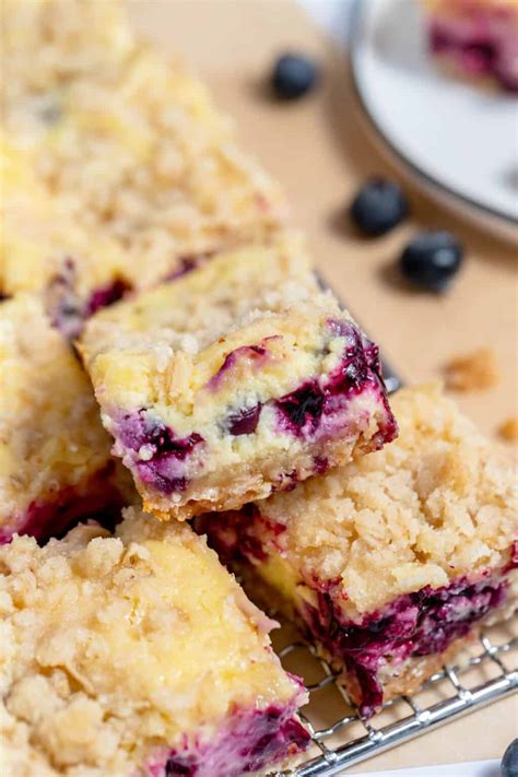 Easy Blueberry Cheesecake Bars With Oat Crumble Topping