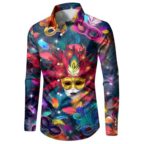 Szxzygs Mens Short Sleeve Shirts Casual Pullover Silk Mens Carnival