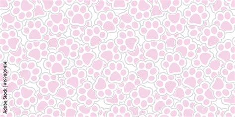 Dog Paw Seamless Pattern vector Cat paw foot print isolated wallpaper ...