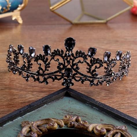 Effortless Queenly Black Diadem Fairytalecreators Wedding Tiara