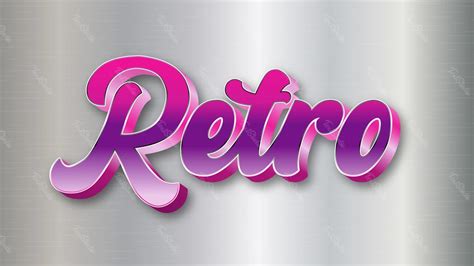 Rosa 80s Barbie Estilo 3d Efecto De Texto Archivo Vectorial PREMIUM