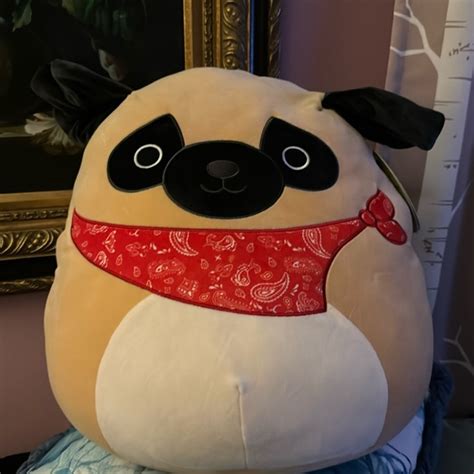 Squishmallows Toys Nwt Kellytoy Squishmallows Prince Pug Bandana 6