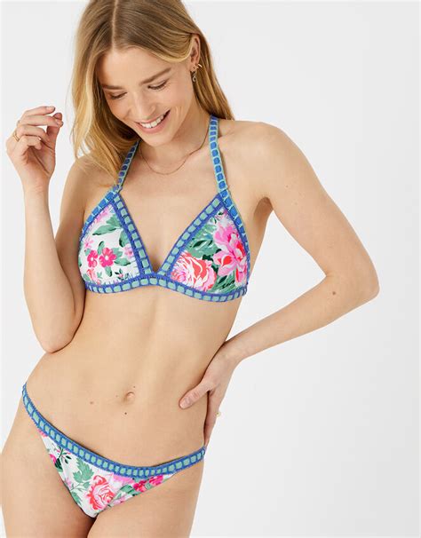 Melrose Floral Triangle Bikini Top Multi Bikini Tops Accessorize Uk