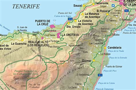 Mapa De La Isla De Tenerife