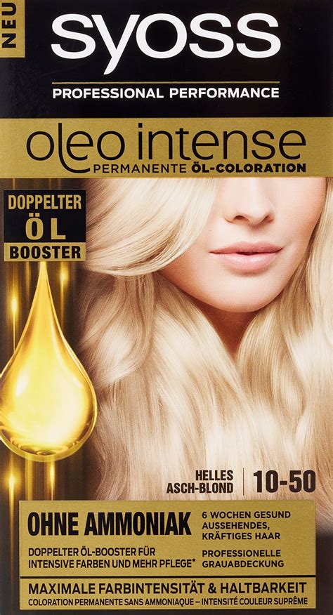 Buy Syoss Oleo Intense Hair Colour 10 50 Light Ash Blonde Pack Of 3 X