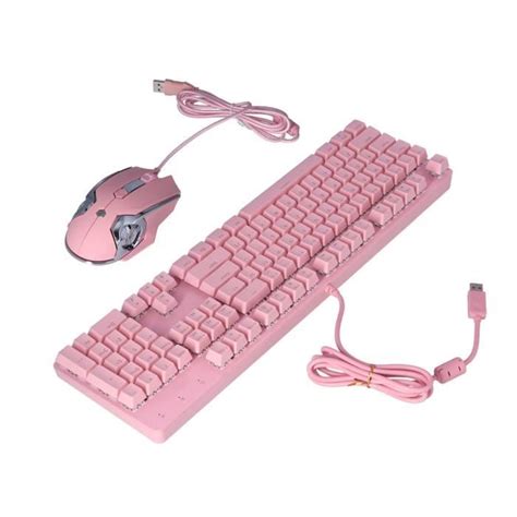 Fdit Clavier Et Souris Roses Clavier M Canique Ergonomique Touches