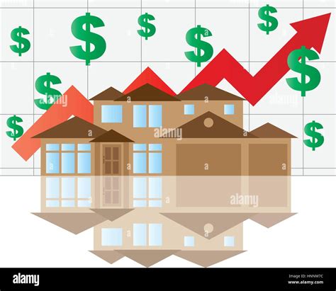 Home Value Rising Chart With House Arrow Dollar Signs Graph