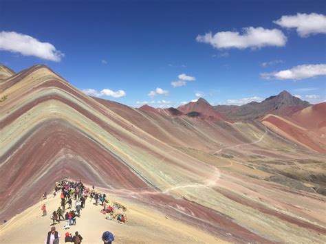 Rainbow Mountain in Cusco Peru. At about 5200m above sea level, there