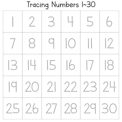 Numbers 1- 30 - 10 Free PDF Printables | Printablee | Numbers preschool ...