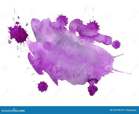 Watercolor Abstract Purple Splash On White Background Colorful Splash