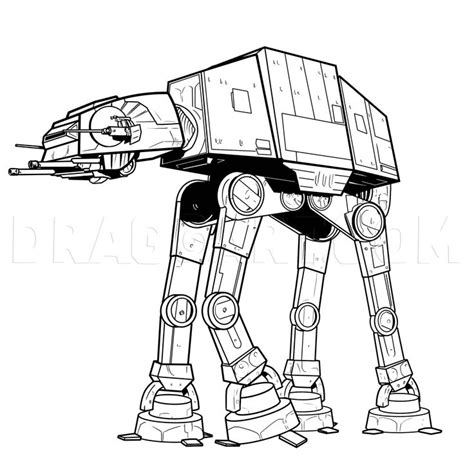 How To Draw An Imperial Walker, Imperial Walker, Step by Step, Drawing ...