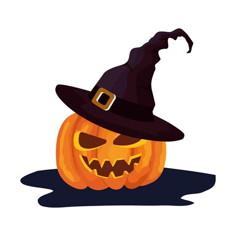 Calabaza De Halloween Con Sombrero De Bruja 3180008 Vector En Vecteezy