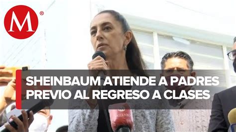 Claudia Sheinbaum se reúne con padres de familia previo regreso a