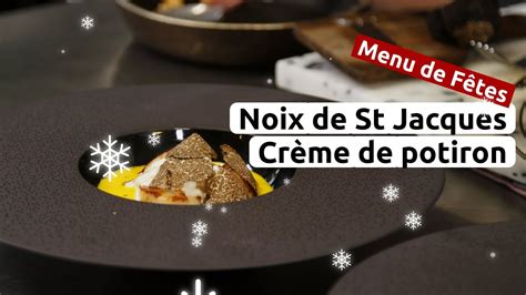 Recette De F Tes Noix De St Jacques Cr Me De Potiron Youtube