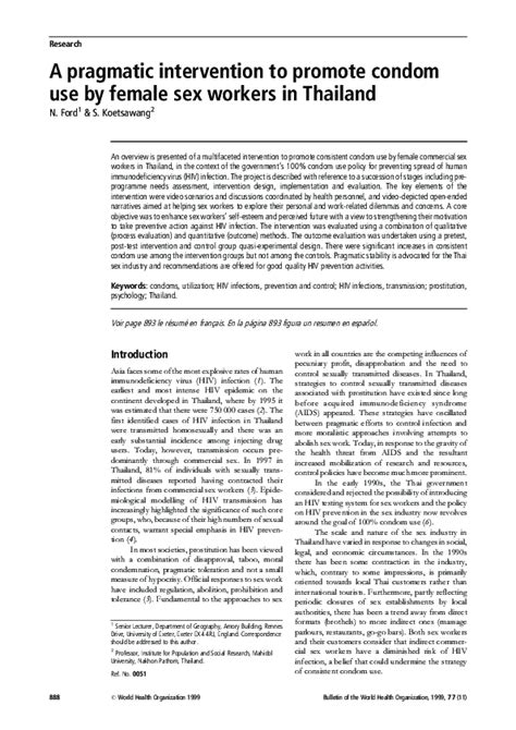 Pdf A Pragmatic Intervention To Promote Condom Use By Female Sex